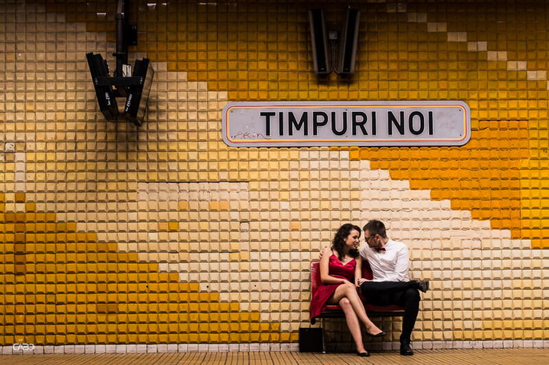 sedinta foto la metrou cununie Cristi si Andreea